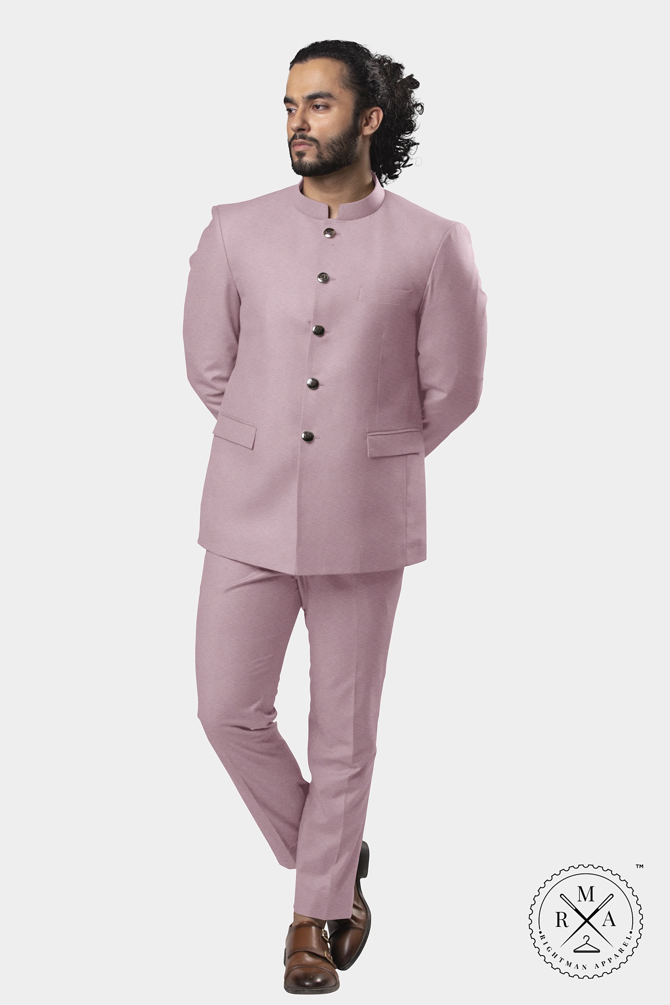 Pink Modern Velvet Jodhpuri Suit SU294